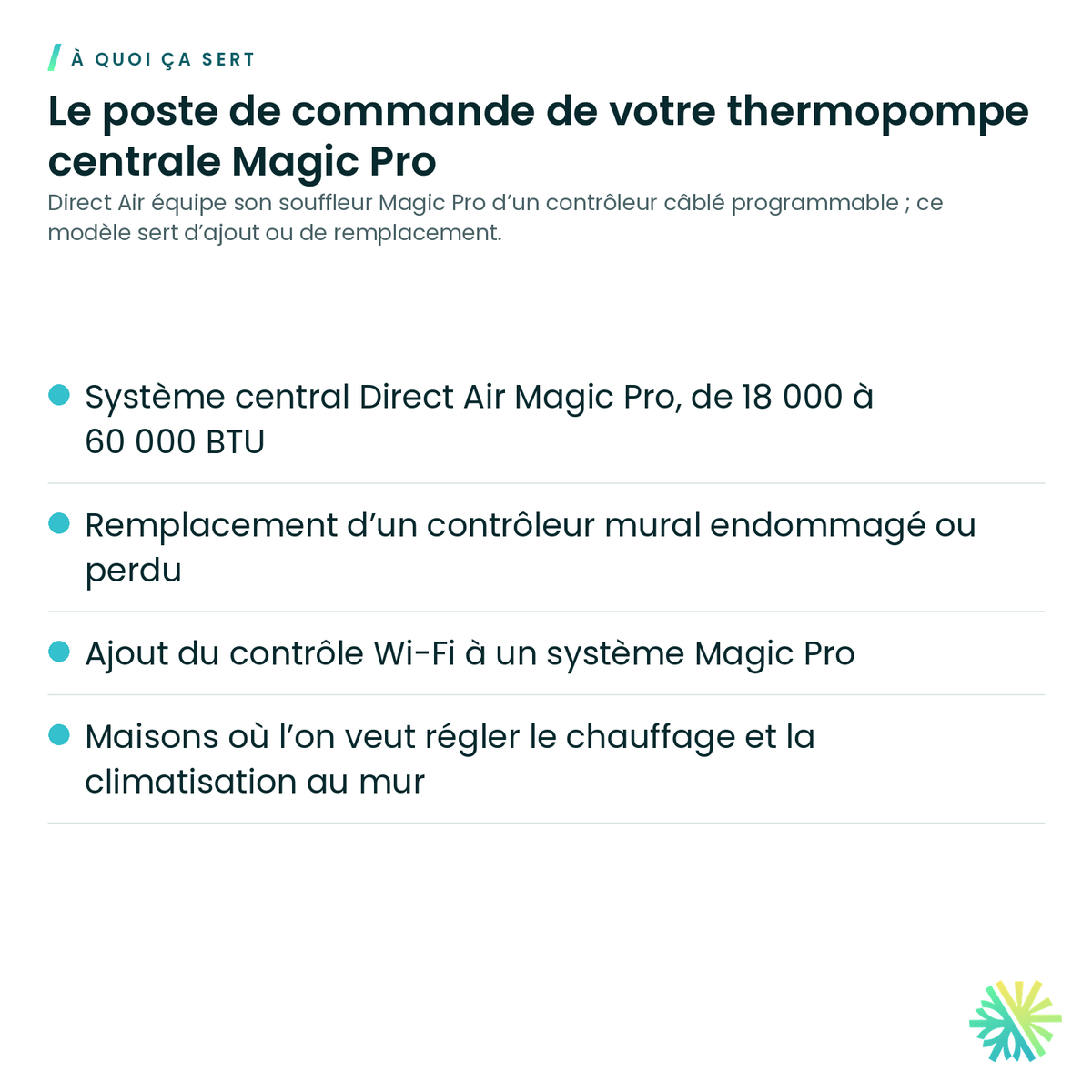 À quoi ça sert – Contrôleur mural Magic Pro Direct Air – 17317100A36594