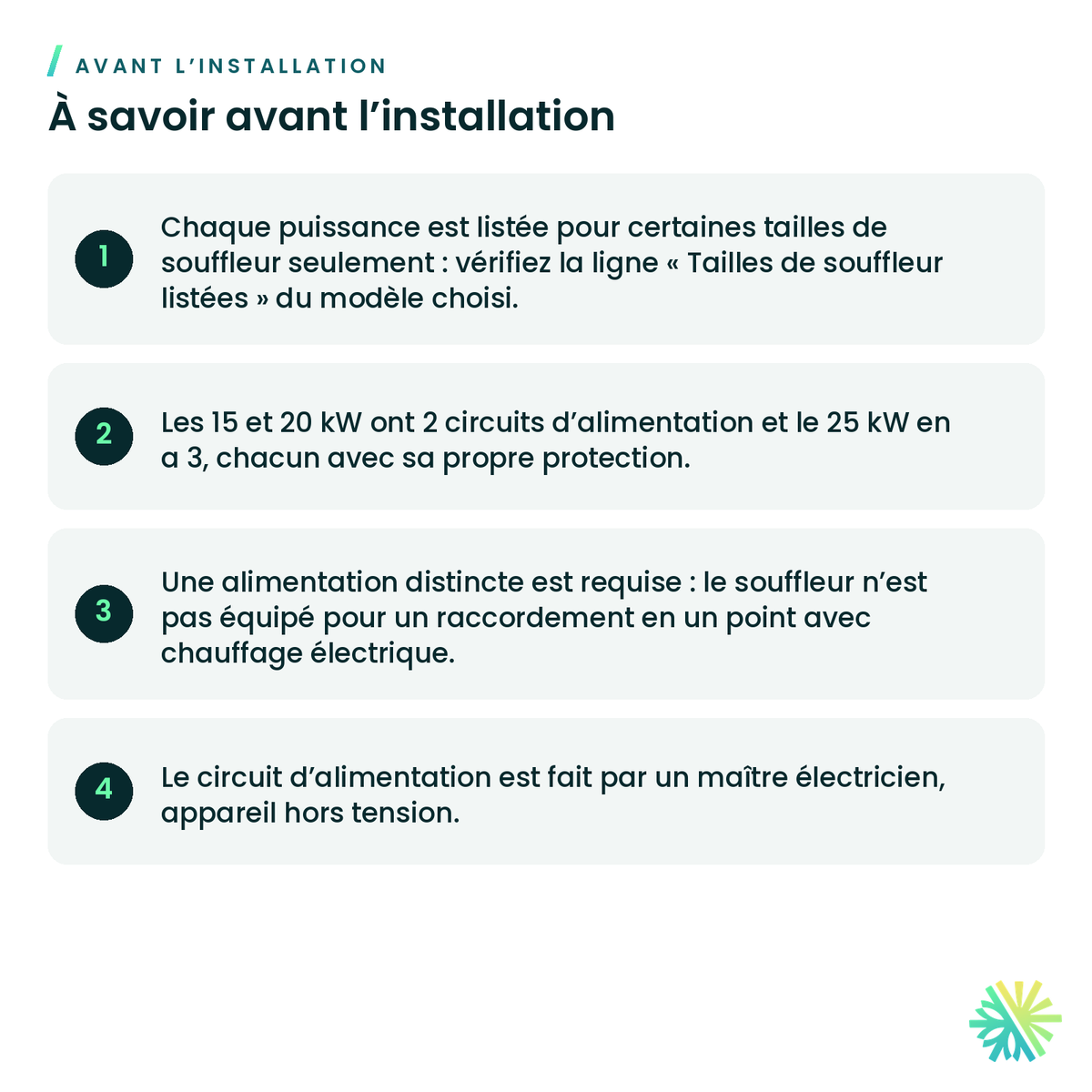 Ensemble de chauffage électrique Arcoaire EHKMC pour souffleur D5FUAA — à savoir avant l’installation