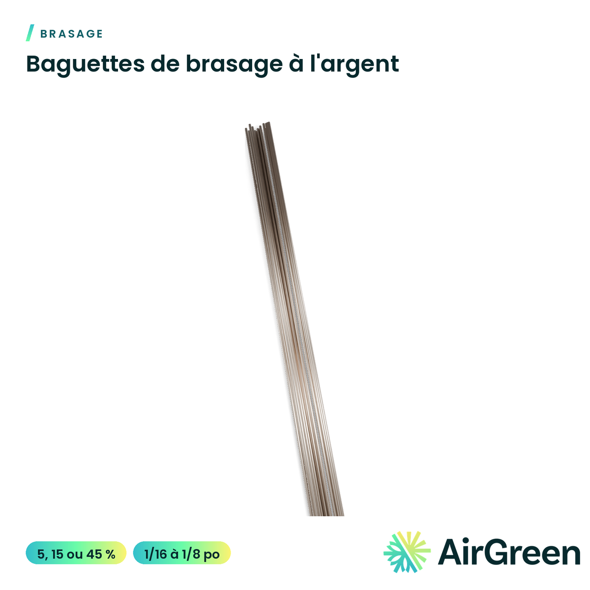 Baguettes de brasage à l'argent