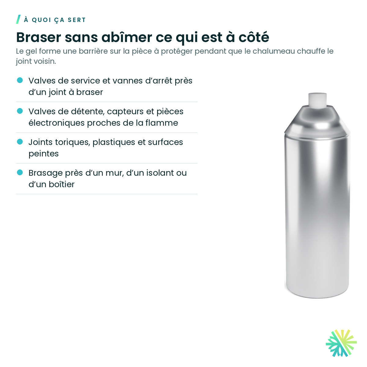 À quoi ça sert – Gel protecteur de chaleur Cool Gel – aérosol 1 pinte