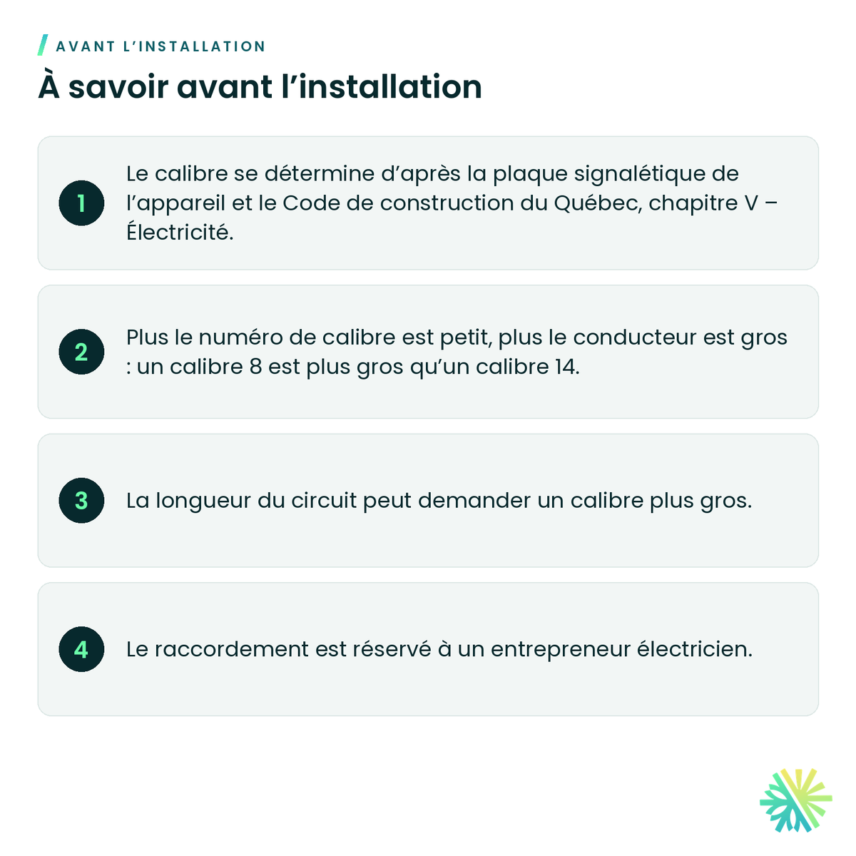 À savoir avant l’installation – Fil électrique en cuivre