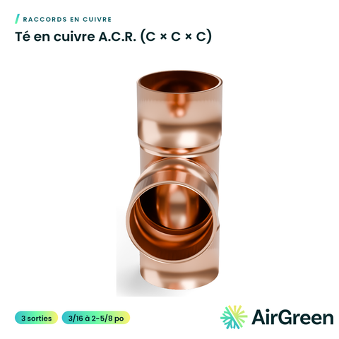 Té en cuivre A.C.R. (C × C × C)
