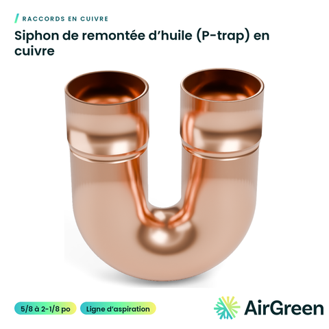 Siphon de remontée d'huile (P-trap) en cuivre A.C.R.