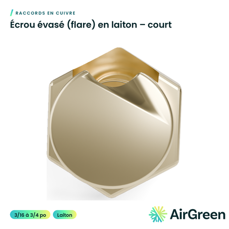 Écrou évasé (flare) en laiton – court