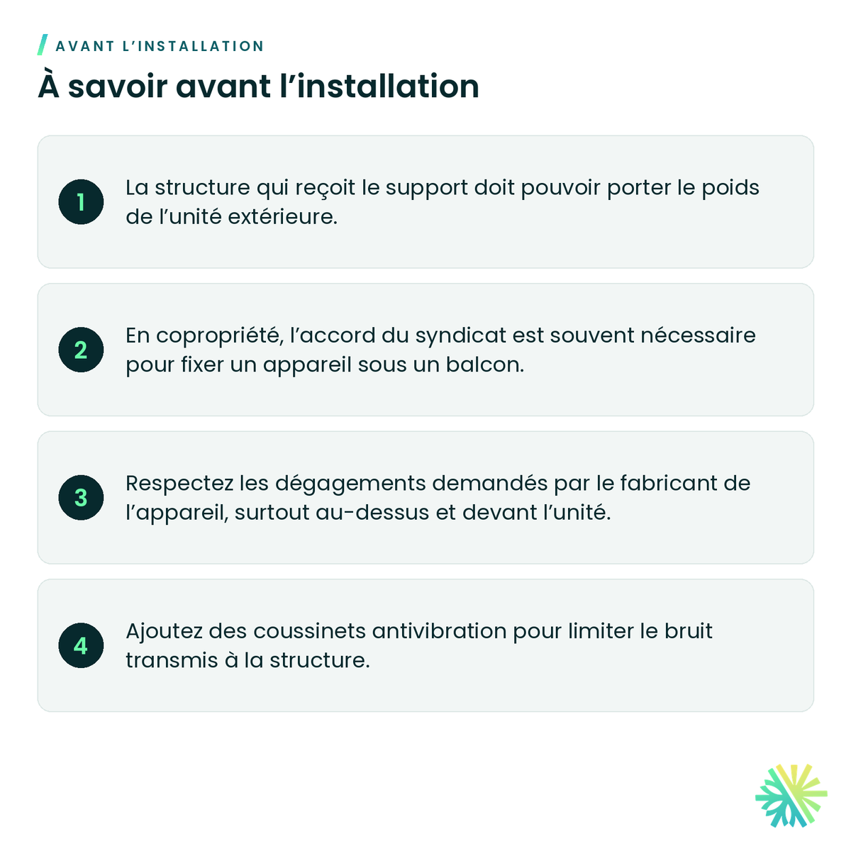 À savoir avant l’installation – Support mural inversé en acier
