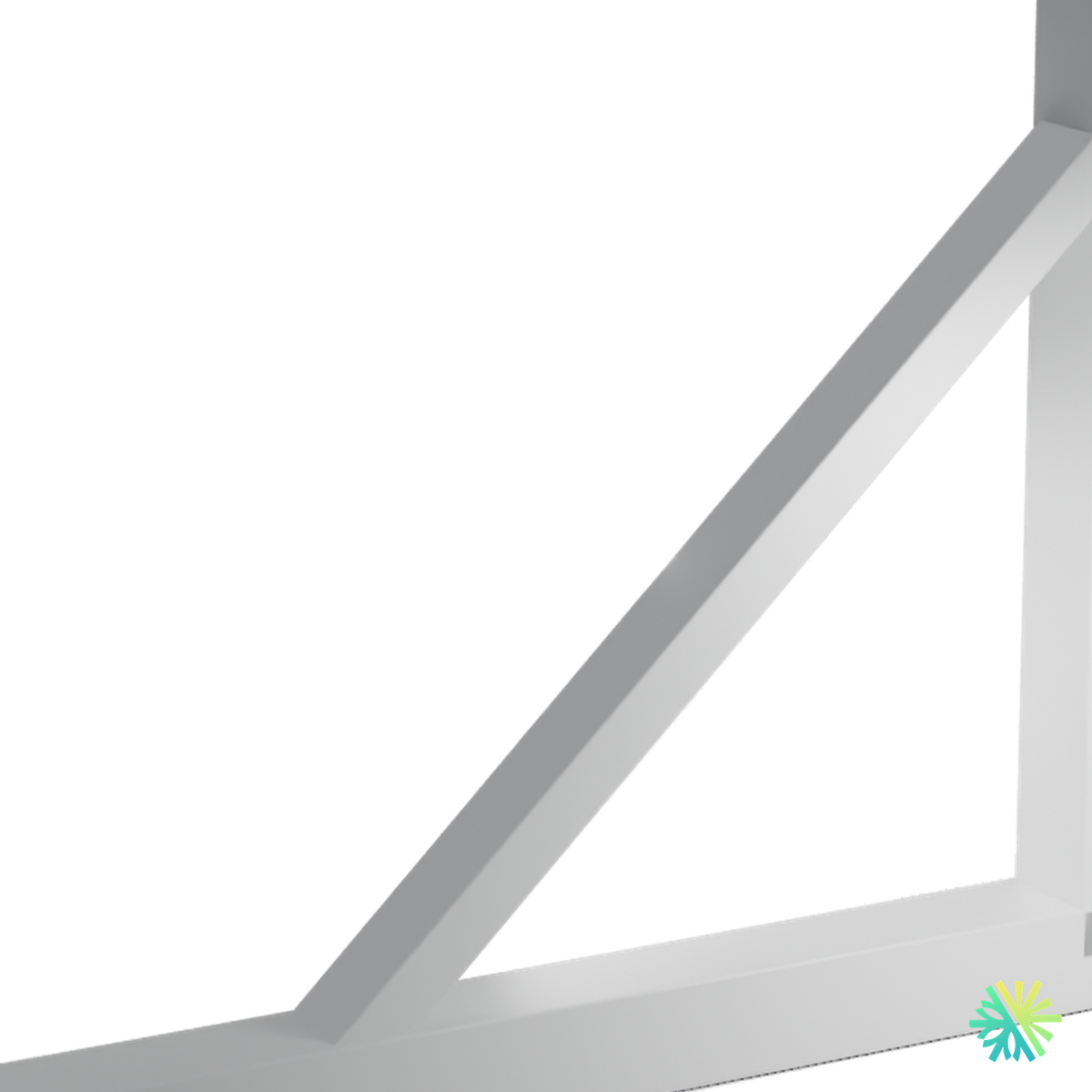 Vue de détail – Support mural inversé en acier