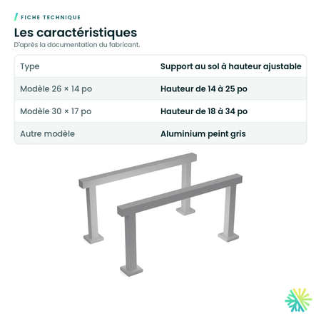Fiche technique – Support au sol ajustable pour unité extérieure