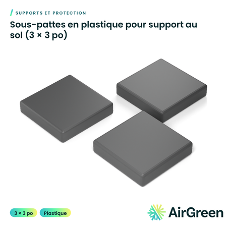 Sous-pattes en plastique pour support au sol (3 × 3 po)