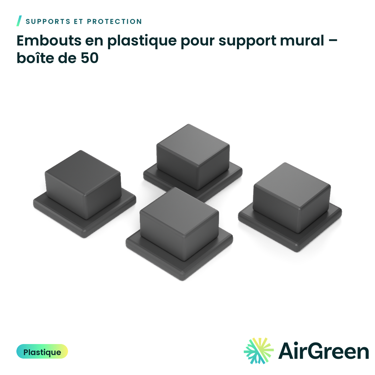 Embouts en plastique pour support mural – boîte de 50