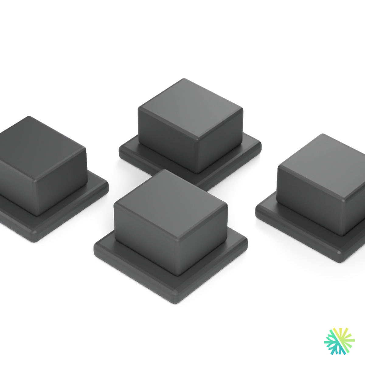 Vue de détail – Embouts en plastique pour support mural – boîte de 50