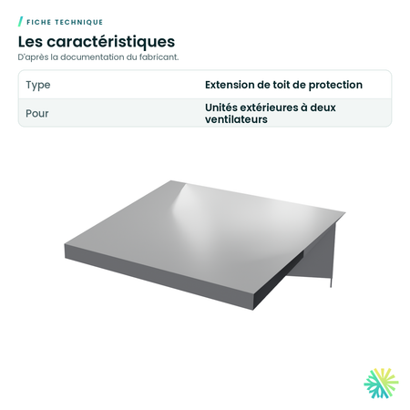 Fiche technique – Extension de toit de protection pour unité à deux ventilateurs