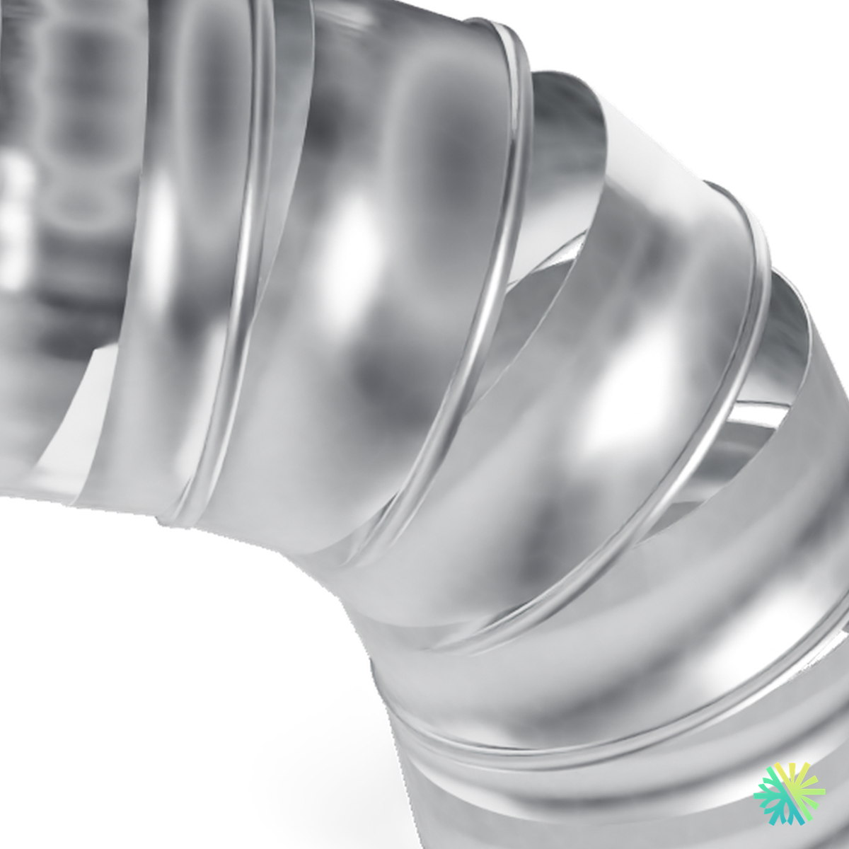 Vue de détail – Coude rond galvanisé orientable à 90°