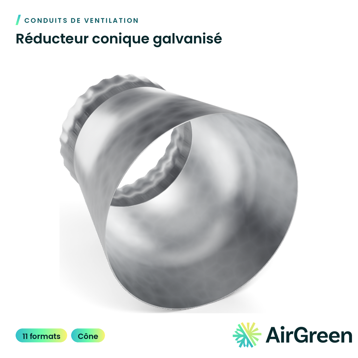 Réducteur conique galvanisé