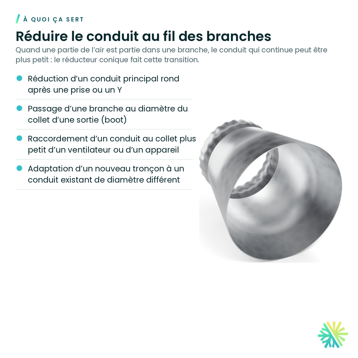 À quoi ça sert – Réducteur conique galvanisé
