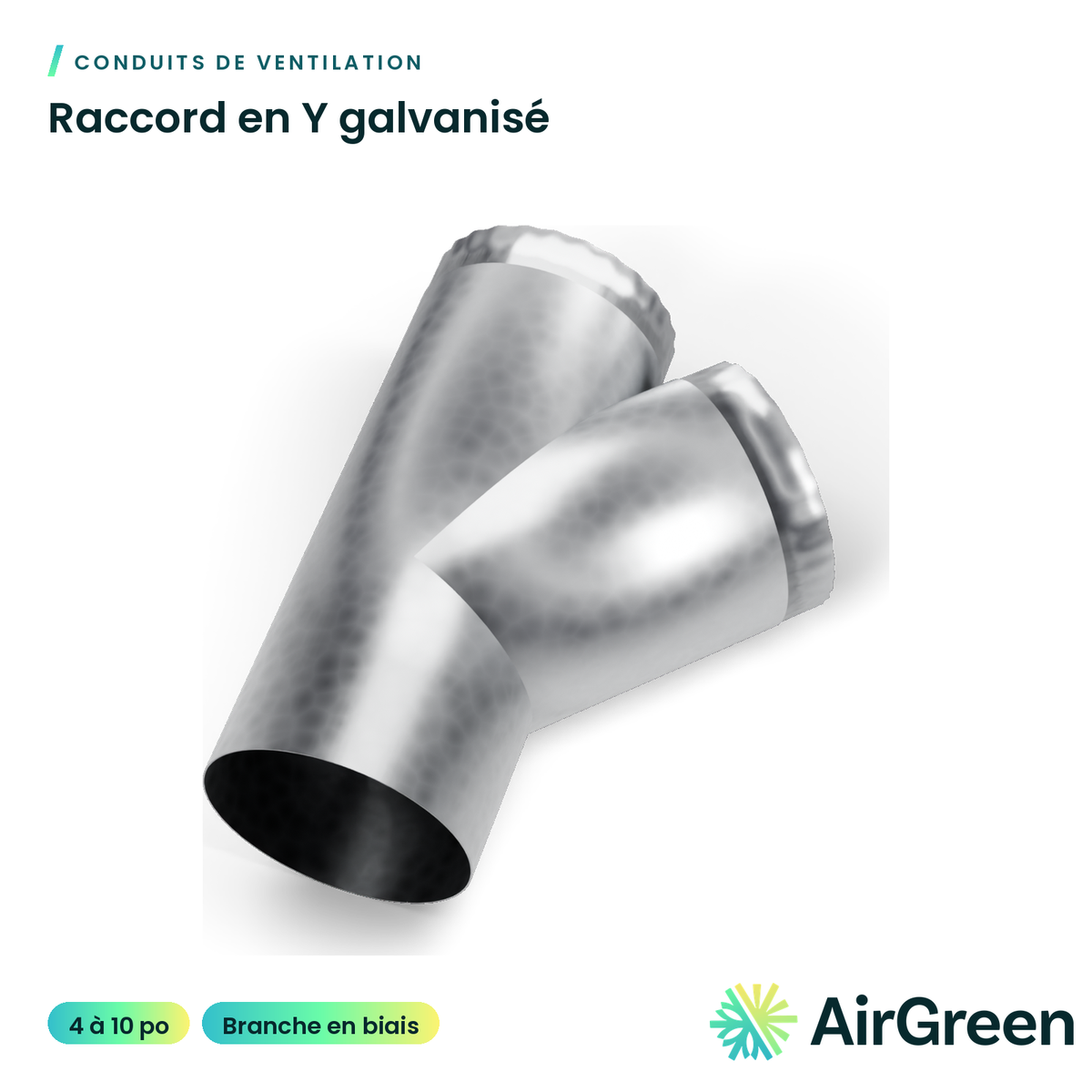 Raccord en Y galvanisé