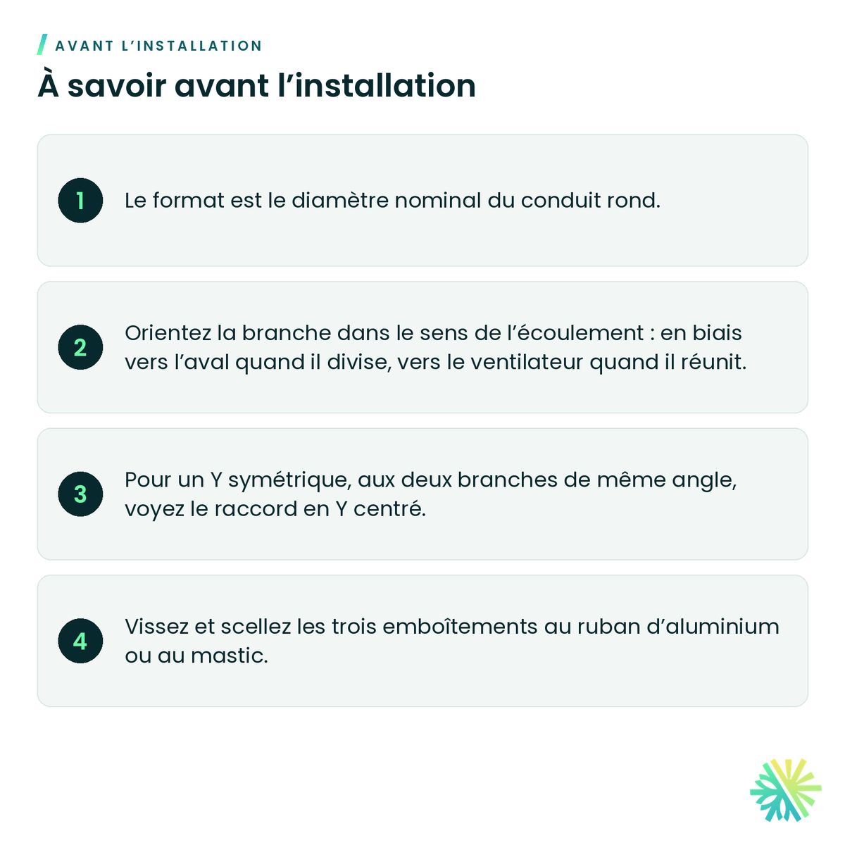 À savoir avant l’installation – Raccord en Y galvanisé
