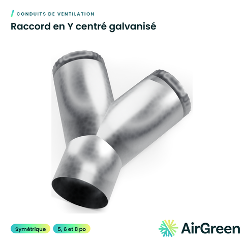 Raccord en Y centré galvanisé