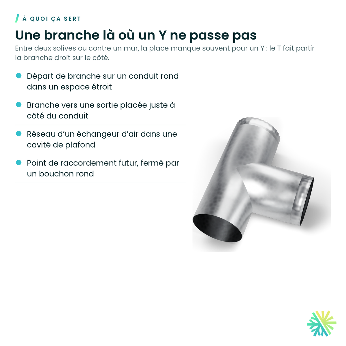 À quoi ça sert – Raccord en T galvanisé