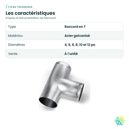Fiche technique – Raccord en T galvanisé