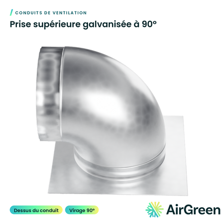 Prise supérieure galvanisée à 90°