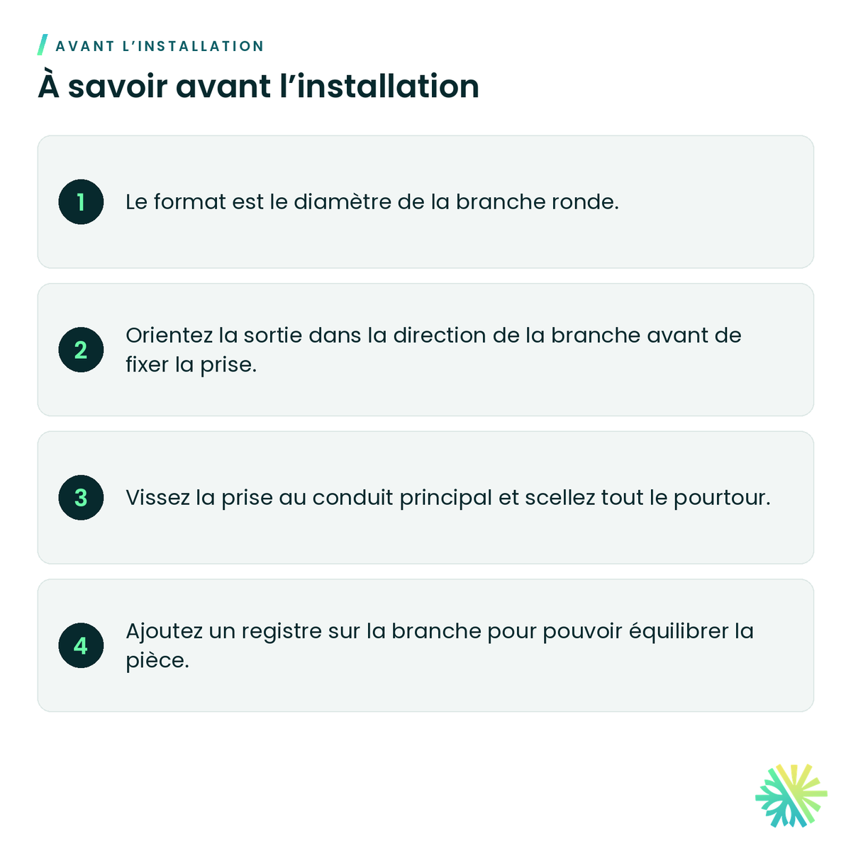 À savoir avant l’installation – Prise supérieure galvanisée à 90°