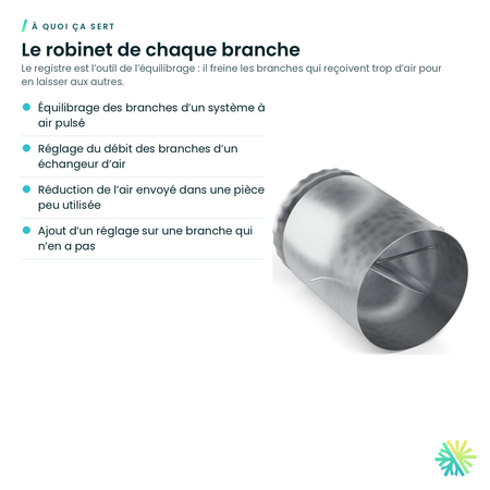 À quoi ça sert – Registre rond galvanisé (clé de débit)