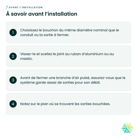 À savoir avant l’installation – Bouchon rond galvanisé