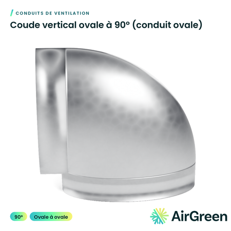 Coude vertical ovale à 90° (conduit ovale)