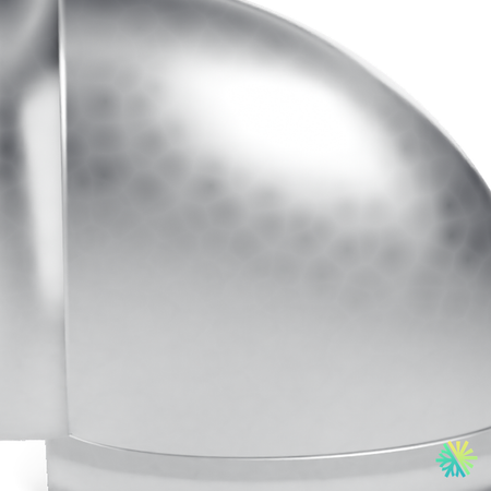 Vue de détail – Coude vertical ovale à 90° (conduit ovale)