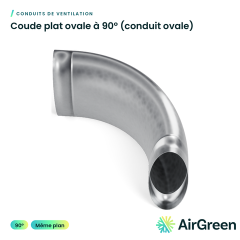 Coude plat ovale à 90° (conduit ovale)