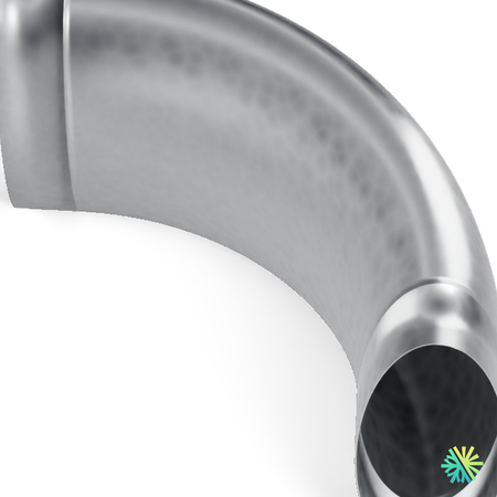 Vue de détail – Coude plat ovale à 90° (conduit ovale)