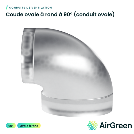Coude ovale à rond à 90° (conduit ovale)