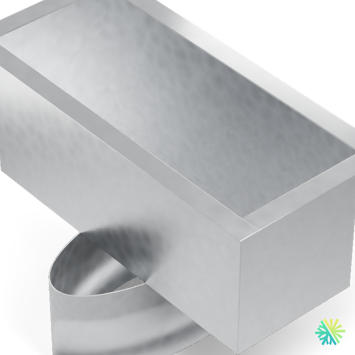 Vue de détail – Sortie de plafond ovale (conduit ovale)