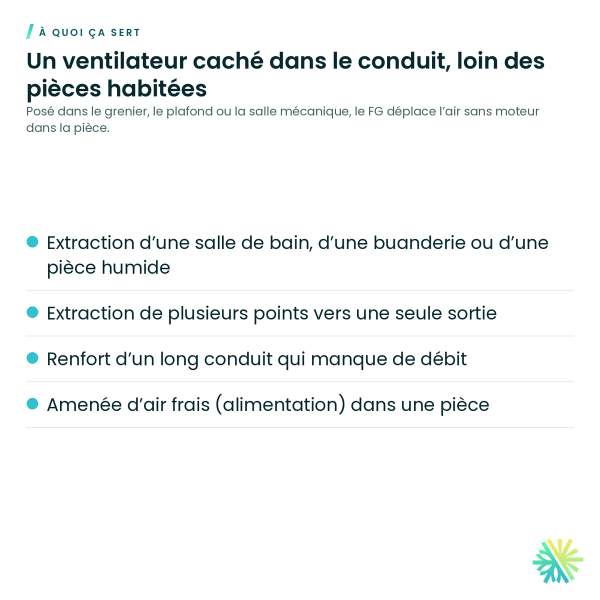 À quoi ça sert – Ventilateur en ligne Fantech série FG