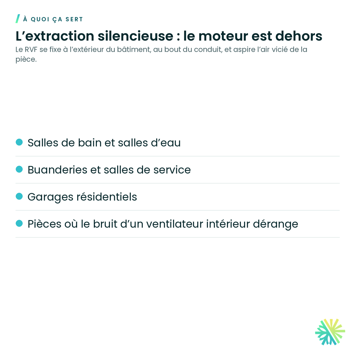 À quoi ça sert – Ventilateur Fantech série RVF à montage extérieur