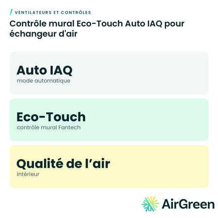 Contrôle mural Eco-Touch Auto IAQ pour échangeur d'air