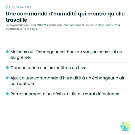 À quoi ça sert – Déshumidistat mécanique à voyant pour échangeur d'air