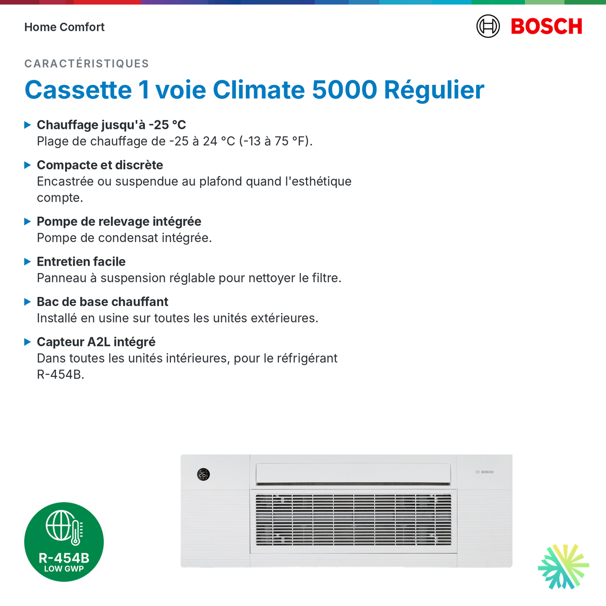 Bosch cassette 1 voie Climate 5000 Régulier : caractéristiques