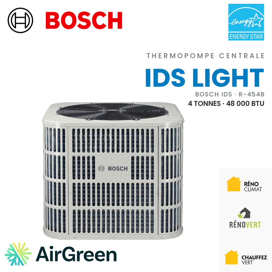 Thermopompe centrale Bosch IDS Light 4 tonnes, R-454B