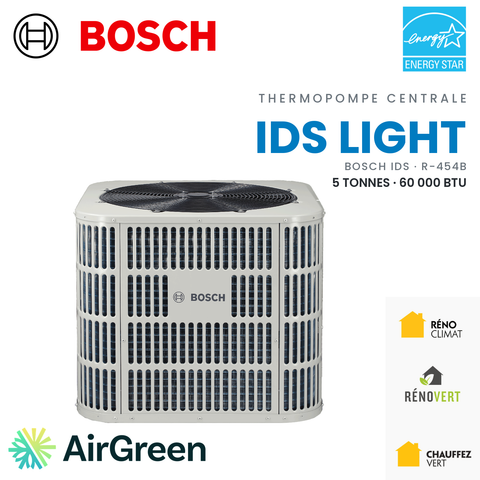 Thermopompe centrale Bosch IDS Light 5 tonnes, R-454B