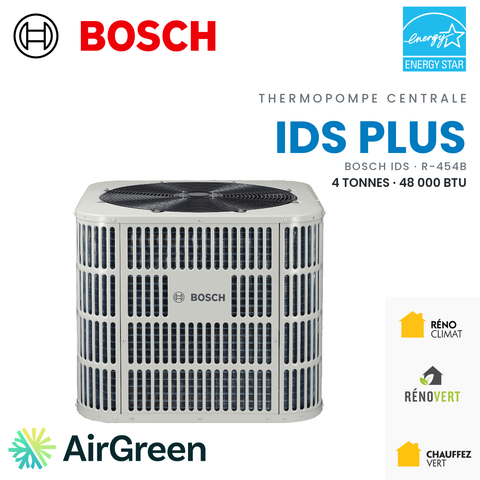 Thermopompe centrale Bosch IDS Plus 4 tonnes, R-454B