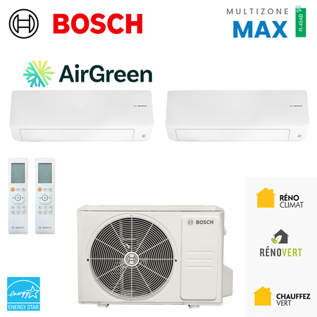 Thermopompe multizone Bosch Climate 5000 MAX Performance, 2 zones, R-454B