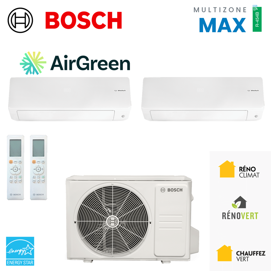 Thermopompe multizone Bosch Climate 5000 MAX Performance, 2 zones, R-454B
