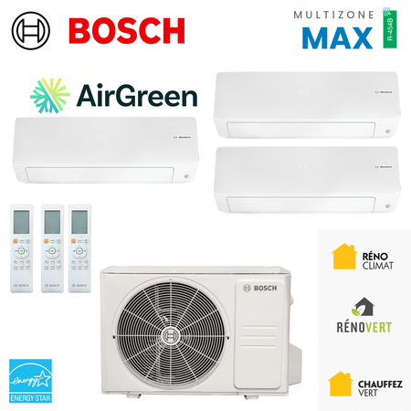 Thermopompe multizone Bosch Climate 5000 MAX Performance, 3 zones, R-454B