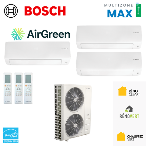 Thermopompe multizone Bosch Climate 5000 MAX Performance, 3 zones, R-454B
