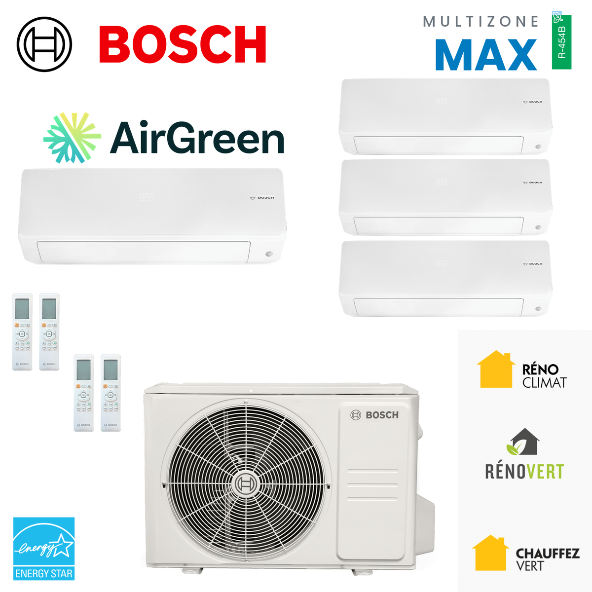Thermopompe multizone Bosch Climate 5000 MAX Performance, 4 zones, R-454B
