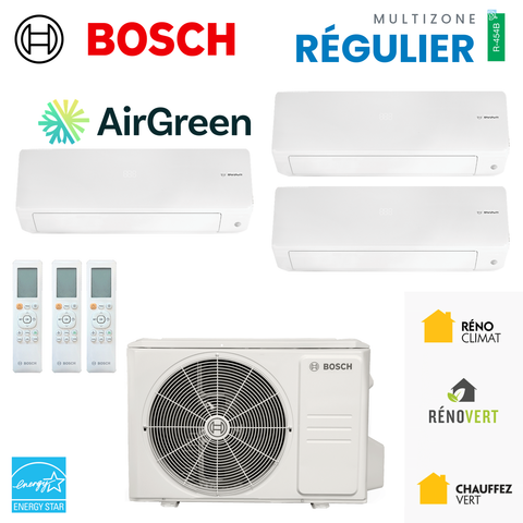 Thermopompe multizone Bosch Climate 5000 Régulier, 3 zones, R-454B