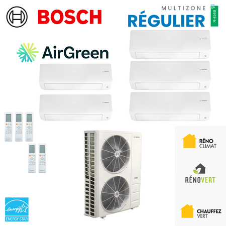 Thermopompe multizone Bosch Climate 5000 Régulier, 5 zones, R-454B
