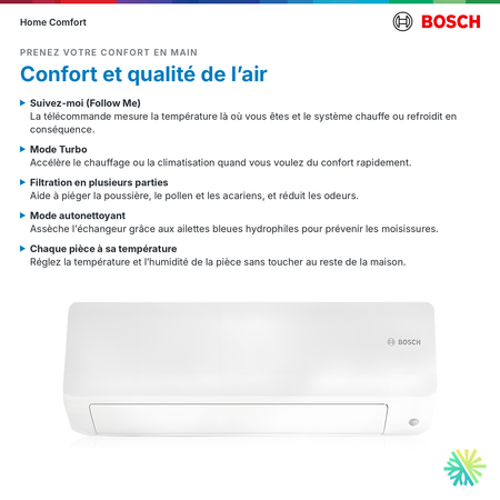 Bosch Climate 5000 R-410A, confort et qualité de l’air, multizone
