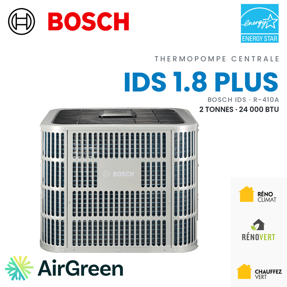 Thermopompe centrale Bosch IDS 1.8 Plus R-410A, 2 tonnes (24 000 BTU)